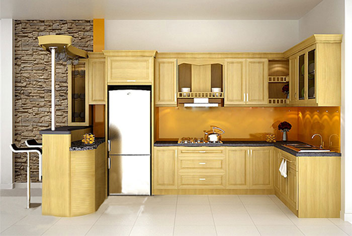 tủ bếp nhựa tủ bếp gỗ có khác gì nhau