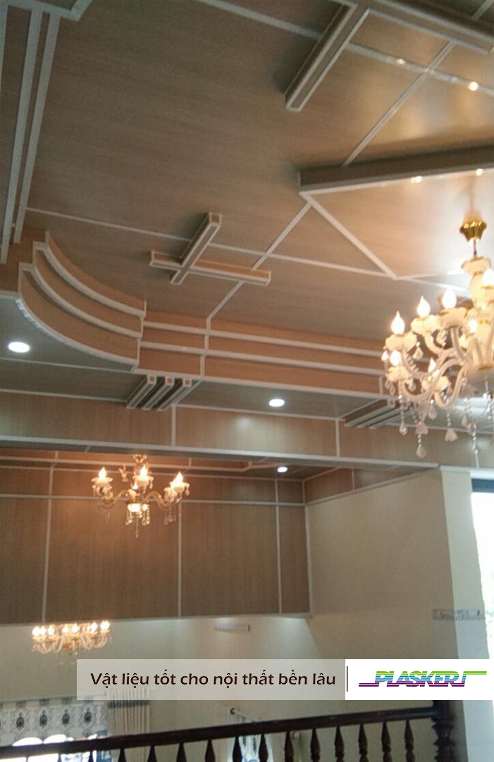 tấm nhựa giả gỗ ốp trần