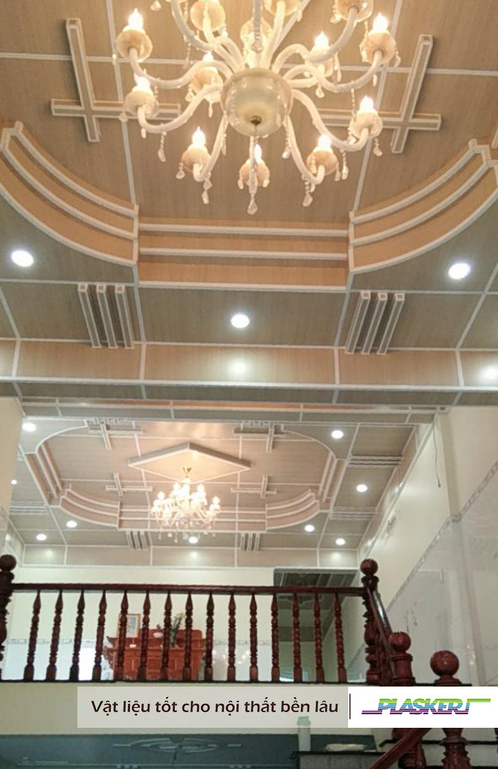 tấm nhựa giả gỗ ốp trần