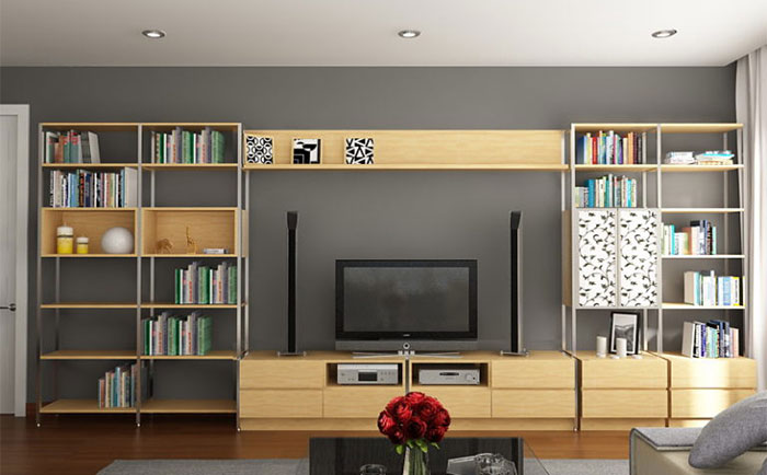 Tấm ván nhựa PVC Plasker làm tủ kệ tivi