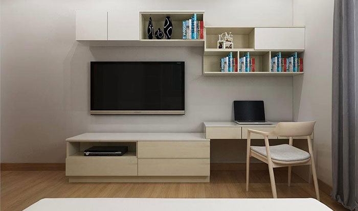 Tấm ván nhựa PVC Plasker làm tủ kệ tivi