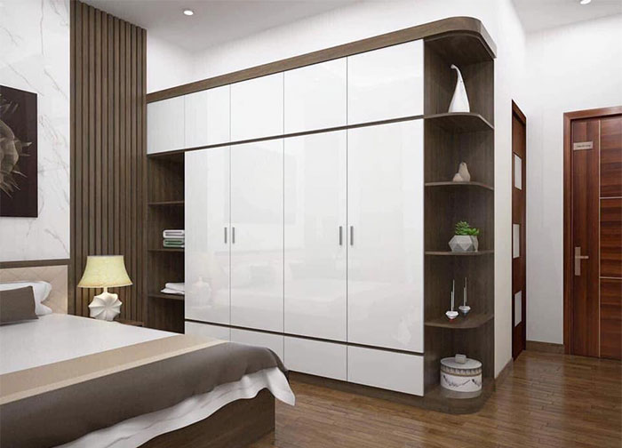 Tủ nhựa âm tường làm bằng tấm nhựa vân gỗ