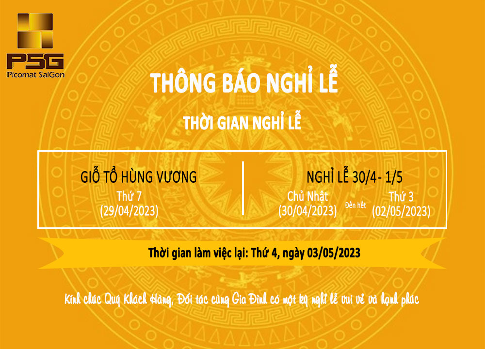 lịch nghỉ lễ giỗ tổ hùng vương và 30/4 - 1/5 - picomat sài gòn