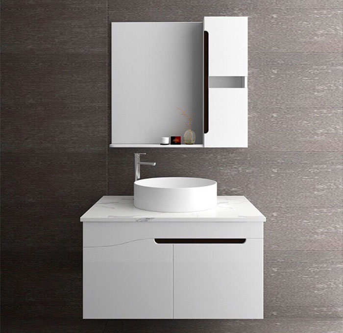 chậu tủ lavabo làm bằng tấm nhựa PVC