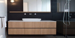 chậu tủ lavabo làm bằng tấm nhựa PVC