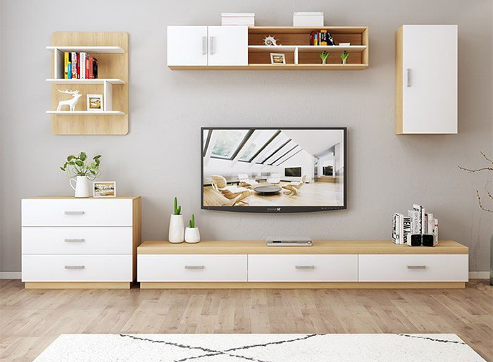 Kệ tivi làm từ tấm nhựa pvc - picomat sài gòn