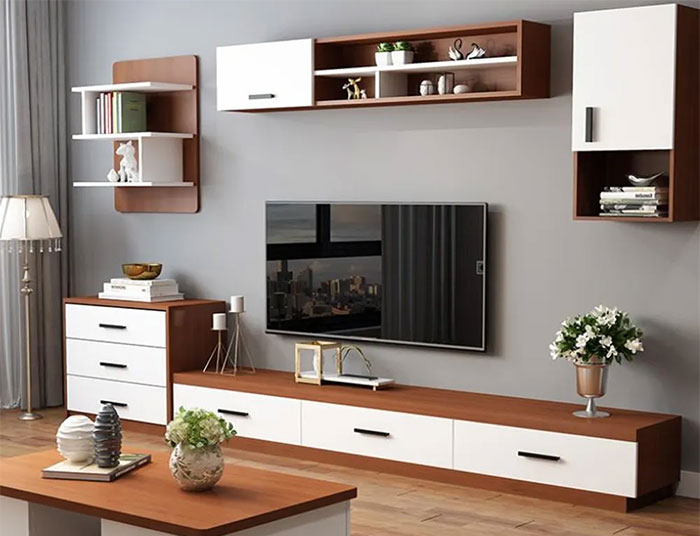 Kệ tivi làm từ tấm nhựa pvc - picomat sài gòn