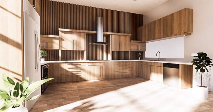 tủ bếp nhựa pvc cánh tủ phủ laminate