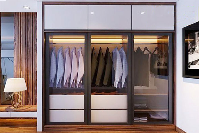 tủ quần áo mở làm từ tấm nhựa pvc