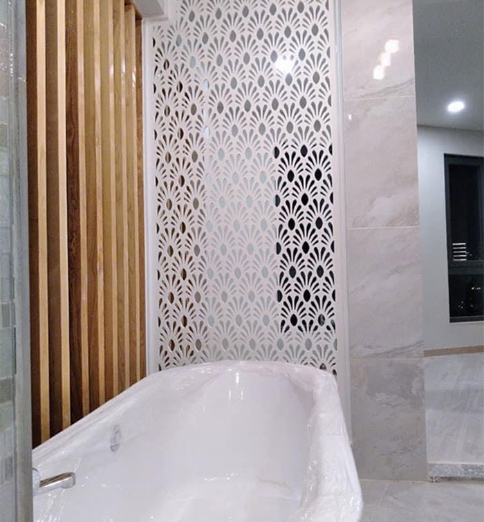 vách ngăn cnc làm từ tấm nhựa pvc - picomat sài gòn