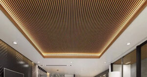 kết hợp tấm nhựa PVC với lam trần treo