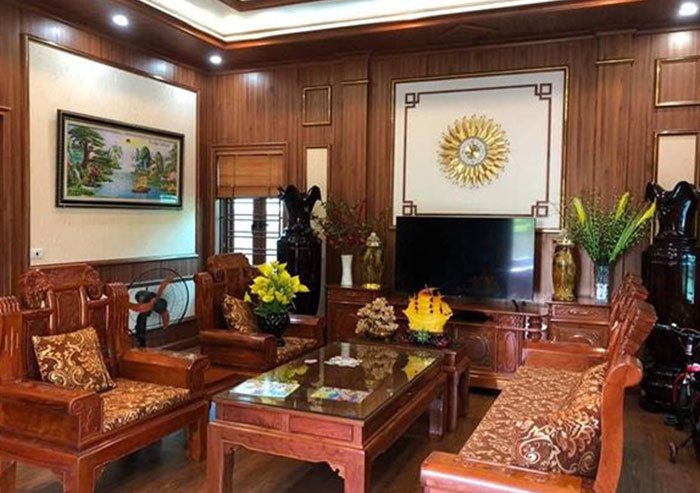 tấm nhựa pvc vân gỗ phong cách tân cổ điển