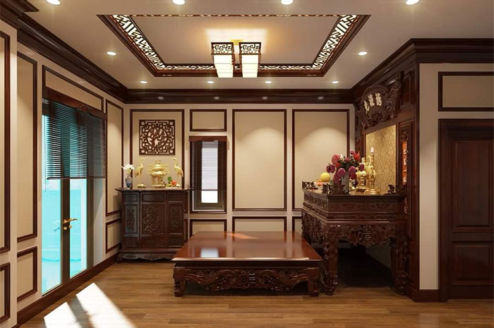 tấm nhựa pvc vân gỗ phong cách tân cổ điển