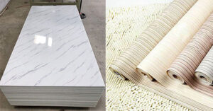 tấm nhựa pvc vân đá và giấy dán tường