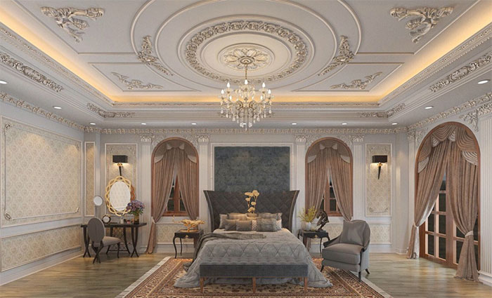 phào chỉ nhựa phòng ngủ phù hợp với nội thất