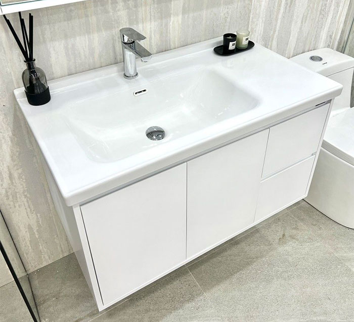 tủ lavabo làm bằng tấm nhựa pvc