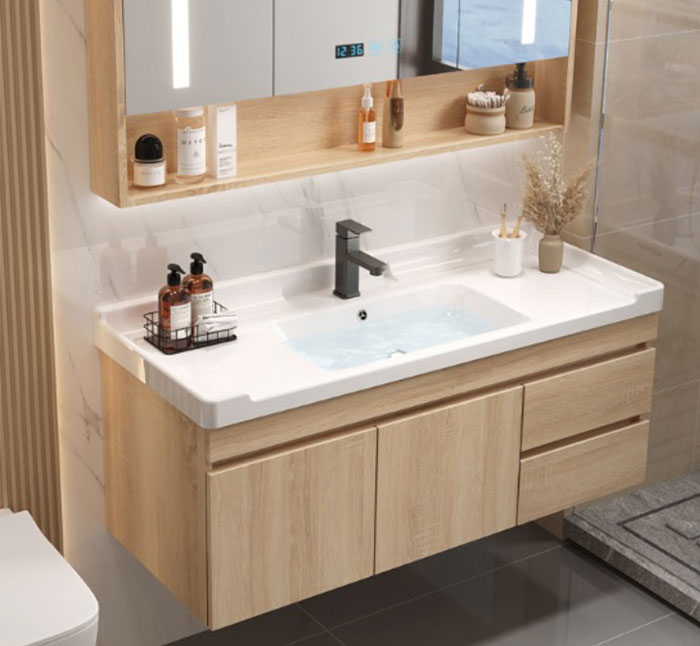 Một số ưu điểm của tủ lavabo bằng nhựa giả gỗ PVC