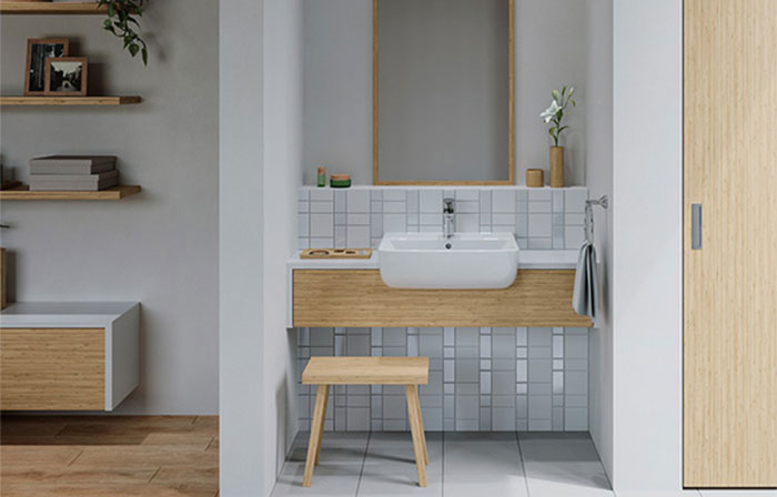 Tủ chậu lavabo bán âm bàn là gì?