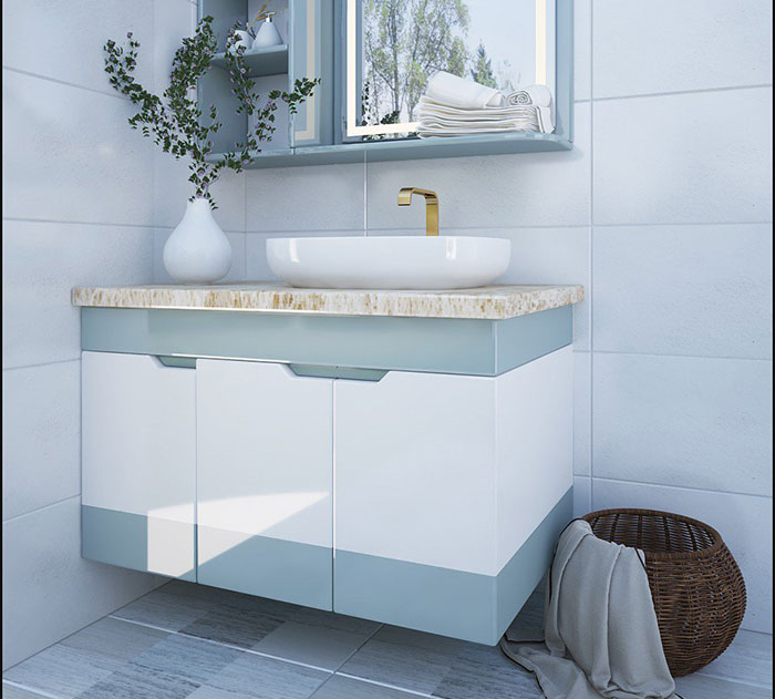 Tủ chậu lavabo bằng tấm nhựa PVC phủ Acrylic