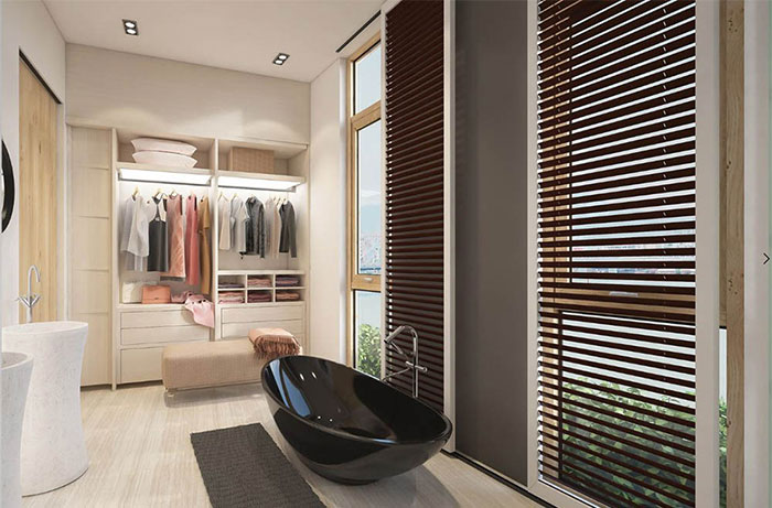 Lý do nên đặt một tủ quần áo trong phòng tắm?