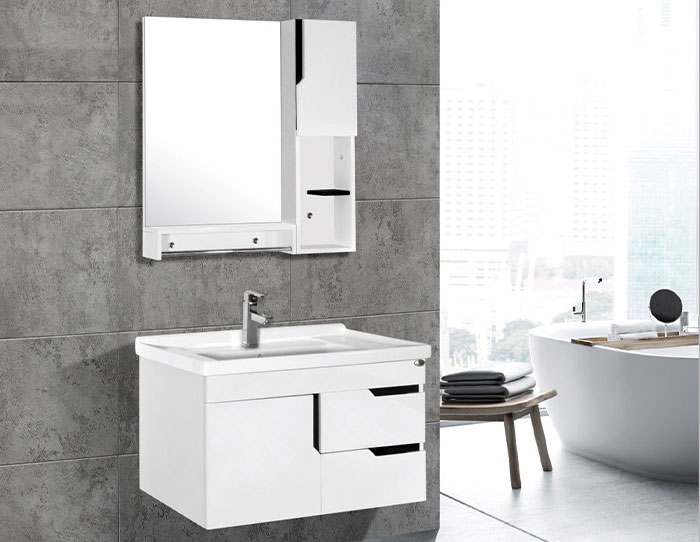 Tủ nhựa lavabo tong màu trắng