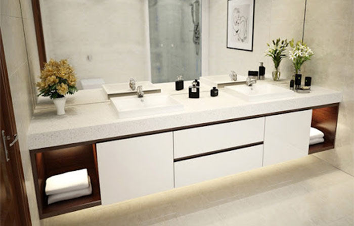 Tủ nhựa lavabo tong màu trắng