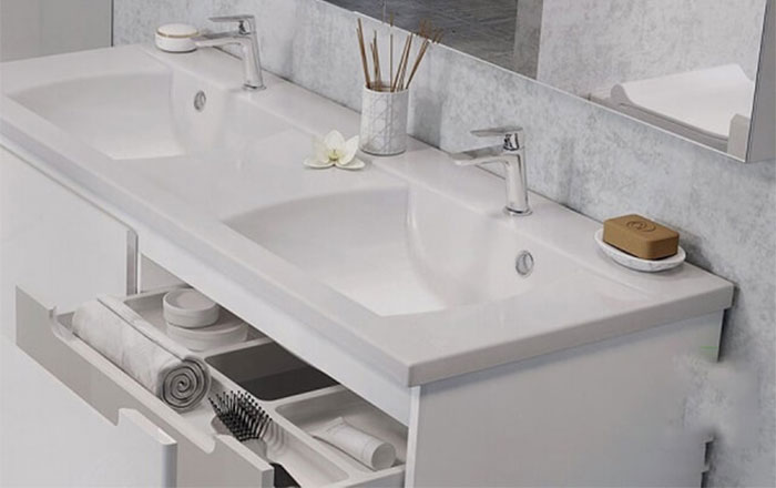 Tủ lavabo PVC đôi: Nâng tầm không gian phòng tắm hiện đại