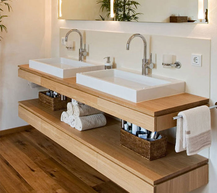 So sánh tủ lavabo PVC và lavabo gỗ