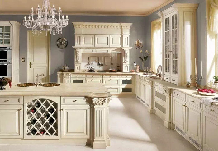 Tủ bếp nhựa PVC trong phong cách nội thất Luxury