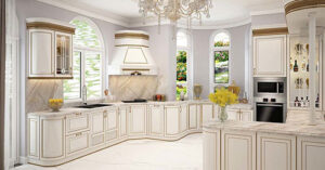 Tủ bếp nhựa PVC trong phong cách nội thất Luxury