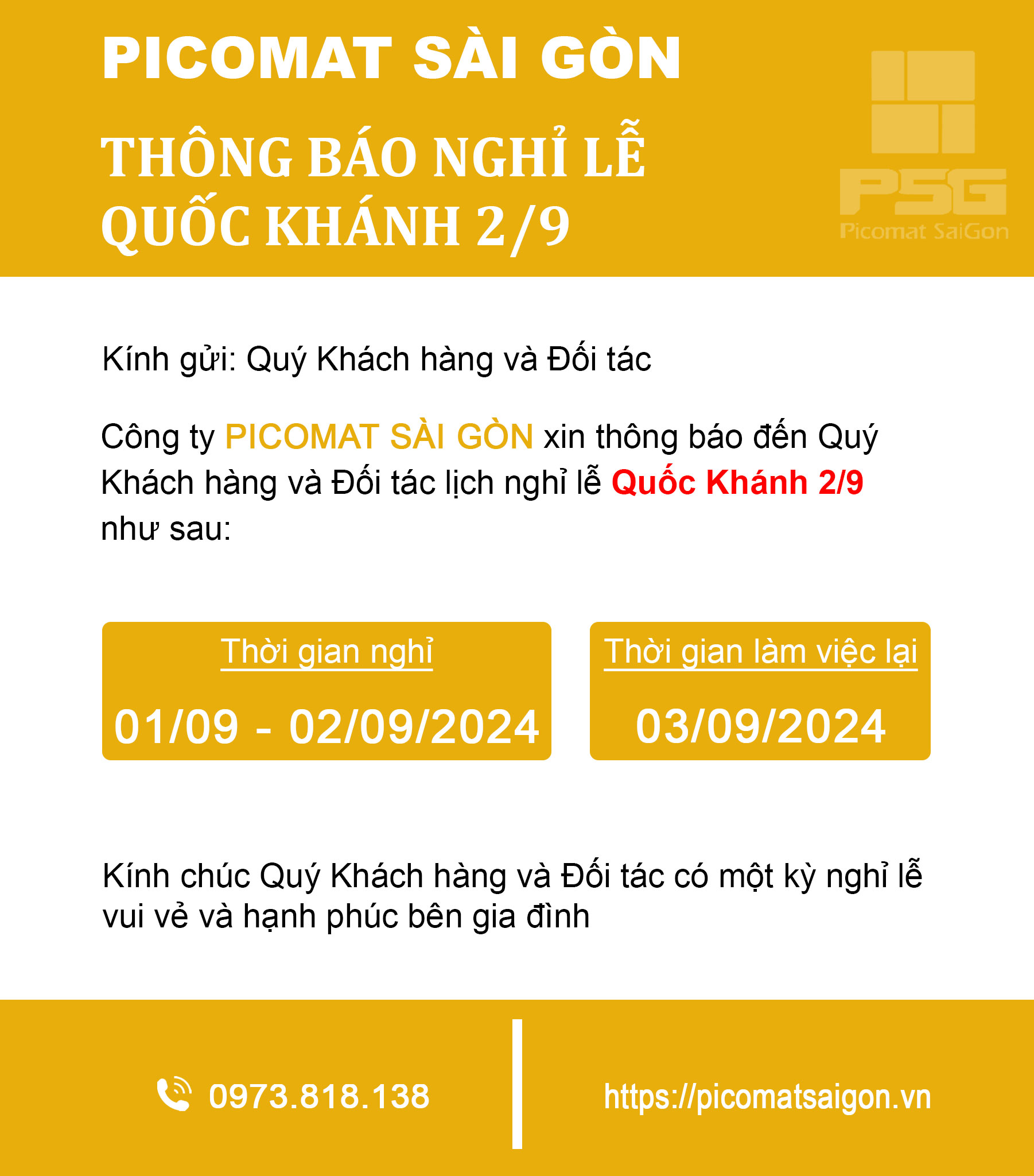 nghỉ lễ 2/9/2024