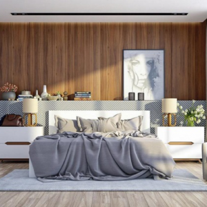 Trang trí phòng ngủ bằng tấm nhựa pvc PLASKER giả đá