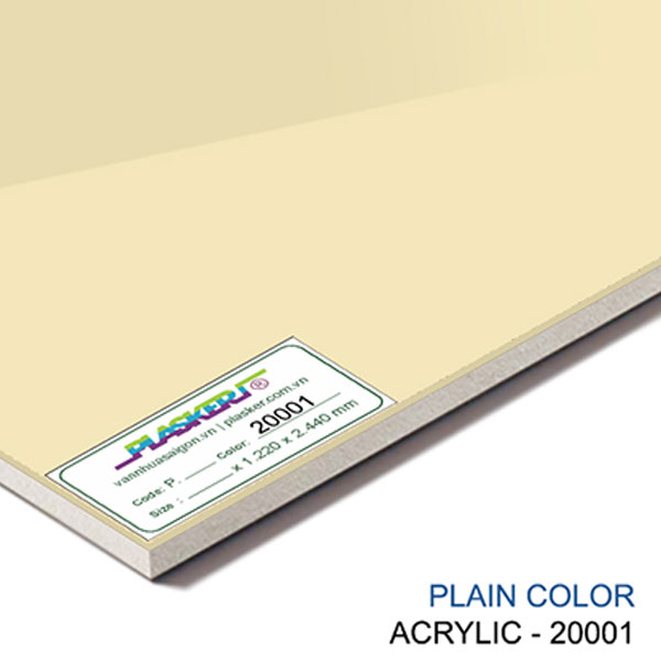 Tấm nhựa PVC phủ Acrylic màu kem
