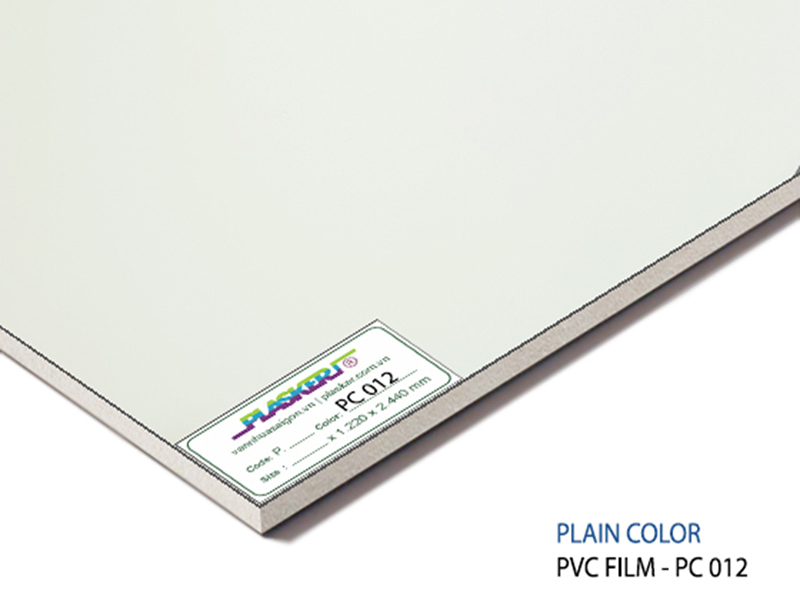 Tấm nhựa PVC Plasker phủ film trắng sần - PC012